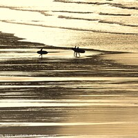 Buy canvas prints of Beach Silhouettes by Roy Curtis