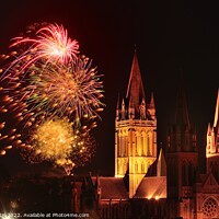 Buy canvas prints of New Year Fireworks by Roy Curtis
