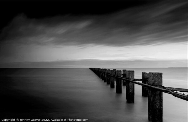 Shoebury East Boom Black and White Long Exposure Picture Board by johnny weaver