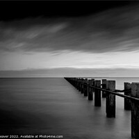 Buy canvas prints of Shoebury East Boom Black and White Long Exposure by johnny weaver