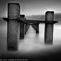 Buy canvas prints of Shoebury East Boom in Black and White Long Exposure by johnny weaver