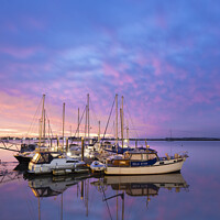 Buy canvas prints of Morning Sunrise Boats at Heybridge Basin Maldon Es by johnny weaver