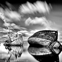 Buy canvas prints of Pinmill Suffolk Boatwrecks by johnny weaver