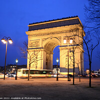 Buy canvas prints of Arc de Triomphe in Paris, France by Hang Tran