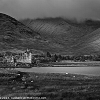 Buy canvas prints of Kilchurn Castle in mono by Duncan Spence