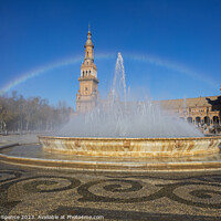 Buy canvas prints of The Rainbow over the Fountain by Duncan Spence