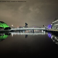 Buy canvas prints of Bells Bridge at Night, Glasgow by Kevin Jackson