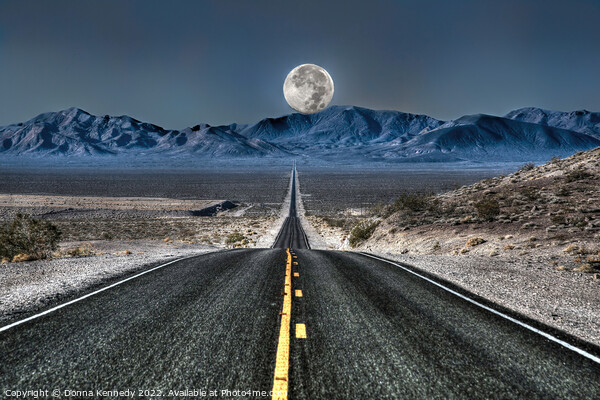 Full Moon Over Death Valley Picture Board by Donna Kennedy
