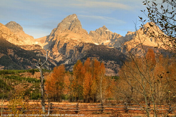 Sunrise on the Grand Tetons Picture Board by Donna Kennedy