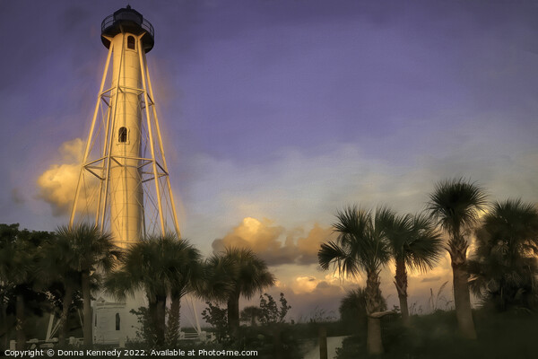 Gasparilla Island Lighthouse at Sunrise Picture Board by Donna Kennedy