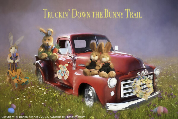 Truckin' Down the Bunny Trail Picture Board by Donna Kennedy