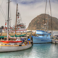 Buy canvas prints of Morro Bay Marina and Rock by Donna Kennedy