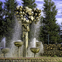 Buy canvas prints of Grape Fountain by Donna Kennedy
