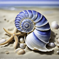 Buy canvas prints of Blue Nautilus by Donna Kennedy