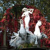 Buy canvas prints of The Naked Ladies Statue, York House Gardens by Peter Hodgson