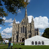 Buy canvas prints of Salisbury Cathedral  Sky by Peter Hodgson