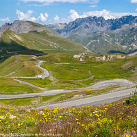 Buy canvas prints of Serpentine road in French Alps.  by Plamen Petrov