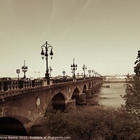 Buy canvas prints of Pont de Pierre Bridge in Bordeaux  by Elaine Anne Baxter