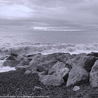 Buy canvas prints of Rocky Wave Breakers on West Sussex Coastline by Elaine Anne Baxter