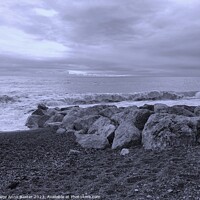 Buy canvas prints of English Channel, West Sussex Shoreline. by Elaine Anne Baxter