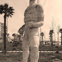 Buy canvas prints of Roman Gladiator in Durres Albania. by Elaine Anne Baxter