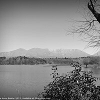 Buy canvas prints of View of Mountains Lake Tirana Grand Park by Elaine Anne Baxter