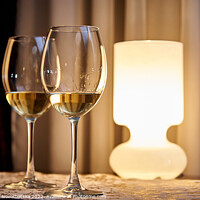 Buy canvas prints of Two glasses of white wine by Viktoriia Novokhatska