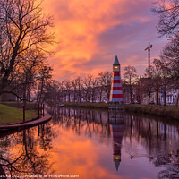 Buy canvas prints of Lighthouse in dutch city of Breda by sunset	 by Milos Ruzicka