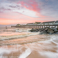 Buy canvas prints of Golden Sunrise at Southwold Pier by Terry Newman