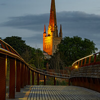 Buy canvas prints of Majestic Norwich Cathedral at Dusk by Terry Newman