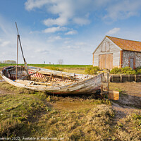 Buy canvas prints of Tranquil Serenity of Thornhams Boat Coal House by Terry Newman