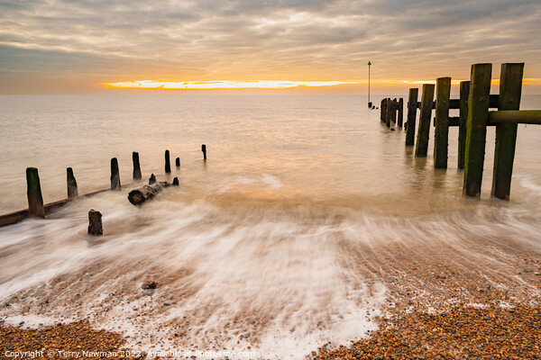 Dramatic Sunrise over Bawdsey Beach Picture Board by Terry Newman