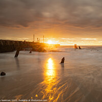 Buy canvas prints of A Golden Sunrise at Walberswick Pier by Terry Newman