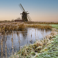 Buy canvas prints of The Frozen Charm of Herringfleet Mill by Terry Newman