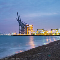 Buy canvas prints of The Golden Sunrise at Felixstowe Docks by Terry Newman