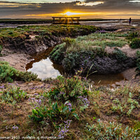 Buy canvas prints of Sunset at Stiffkey Saltmarshes by Terry Newman