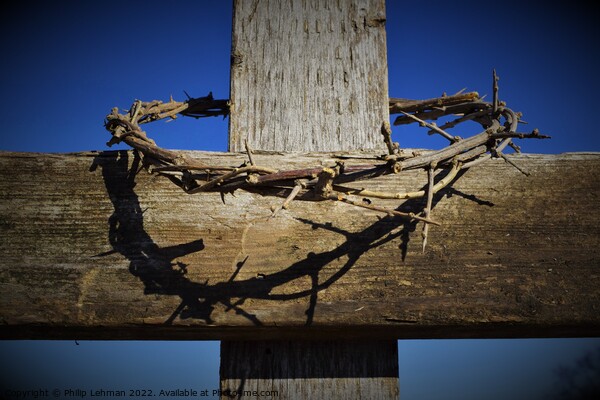 Crown of Thorns on Cross Close up 3B Picture Board by Philip Lehman
