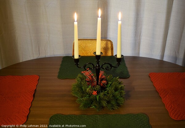 Christmas Candle Centerpiece Picture Board by Philip Lehman