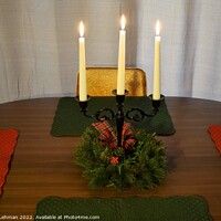 Buy canvas prints of Christmas Candle Centerpiece by Philip Lehman