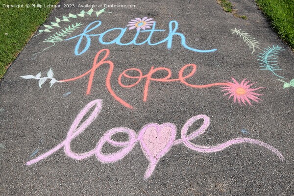 Faith Hope Love 4A Picture Board by Philip Lehman