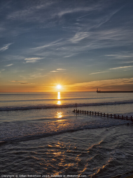Aberdeen Beach Sunrise, taken on a beautiful calm  Picture Board by Gillian Robertson