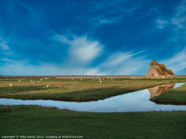 Remote Medieval Church by Water Picture Board by Mike Hardy