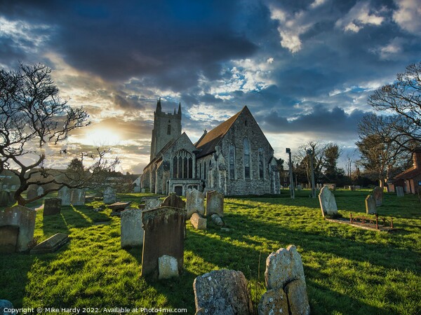 All Saints Magical and Moody church at Lydd Picture Board by Mike Hardy