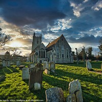 Buy canvas prints of All Saints Magical and Moody church at Lydd by Mike Hardy