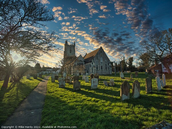 Atmospheric Medieval All Saints Church Picture Board by Mike Hardy