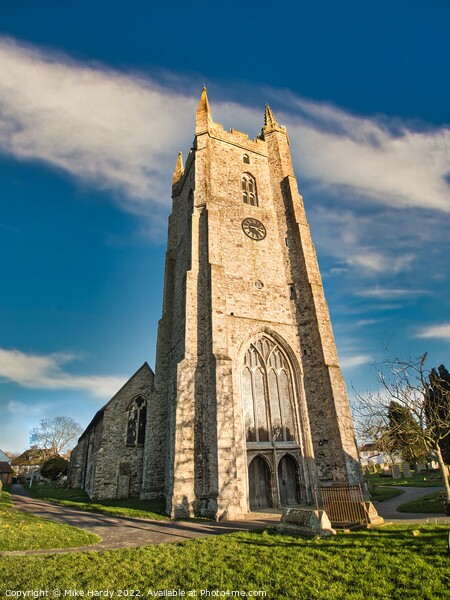 Imposing Clock Tower of the All Saints Church, Lydd, Romney Marsh Picture Board by Mike Hardy