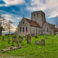 Buy canvas prints of St Stephens Rear View of Lympne Medieval Church by Mike Hardy