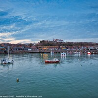 Buy canvas prints of Folkestone Harbour Boats at Dusk by Mike Hardy