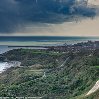 Buy canvas prints of Storm brewing over Folkestone by Mike Hardy