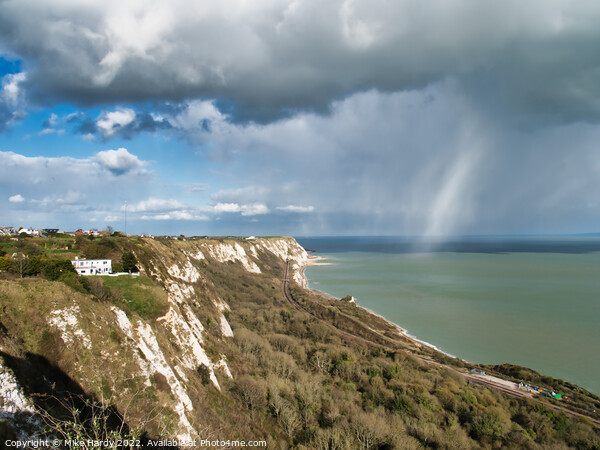 White cliffs of Dover snowy storm clouds Picture Board by Mike Hardy